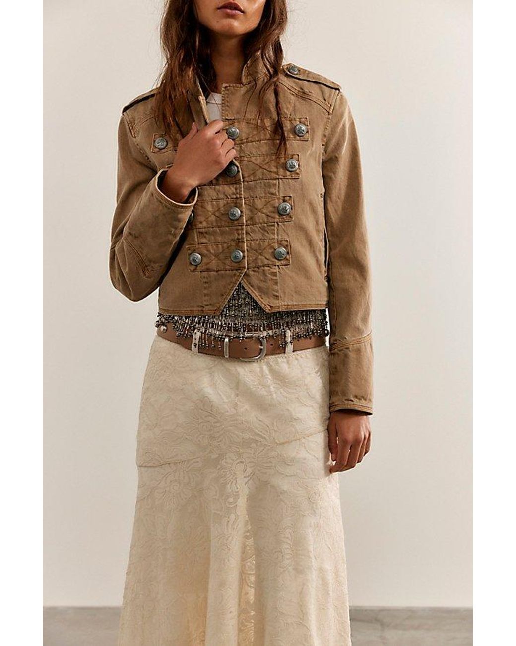 Free People Natural Ryland Band Jacket
