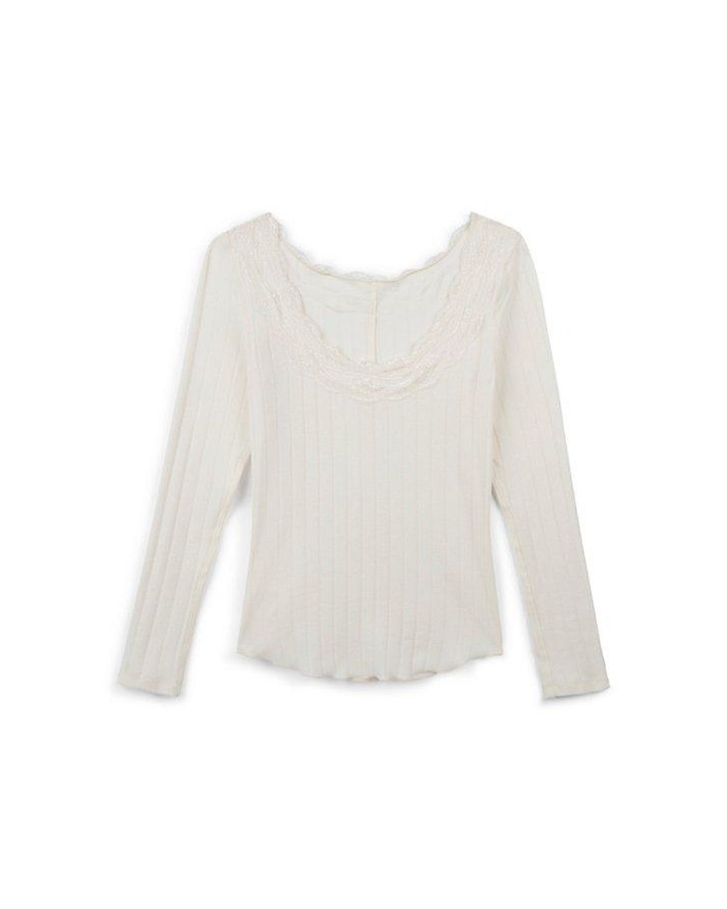 Intimately By Free People Brown Classic Keepsake Pointelle Long Sleeve By