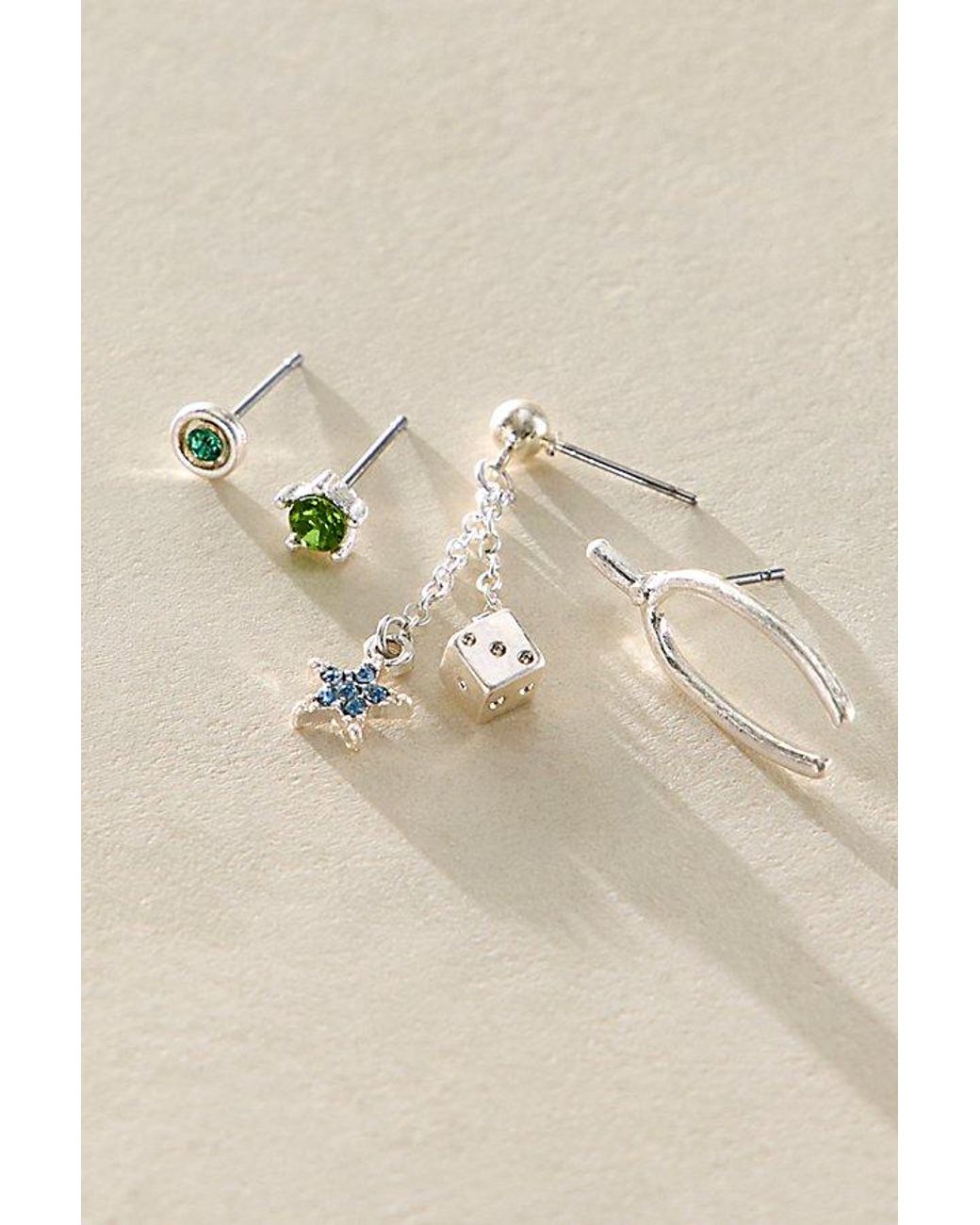 Free People Multicolor Teeny Tiny Mega Stud Earring Set