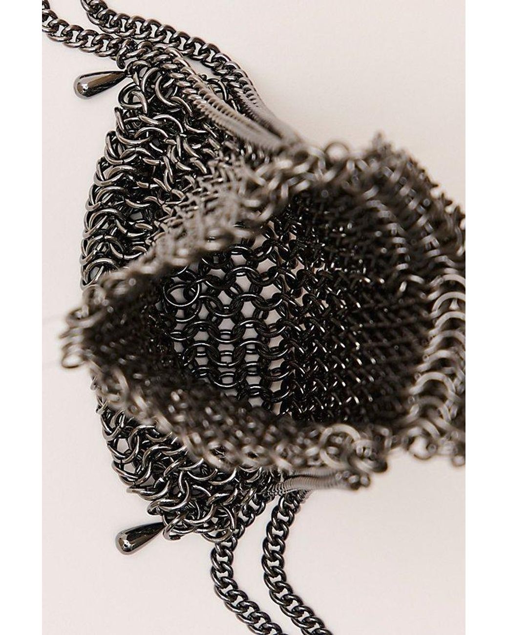 Free People Gray Chainmail Mini Bag