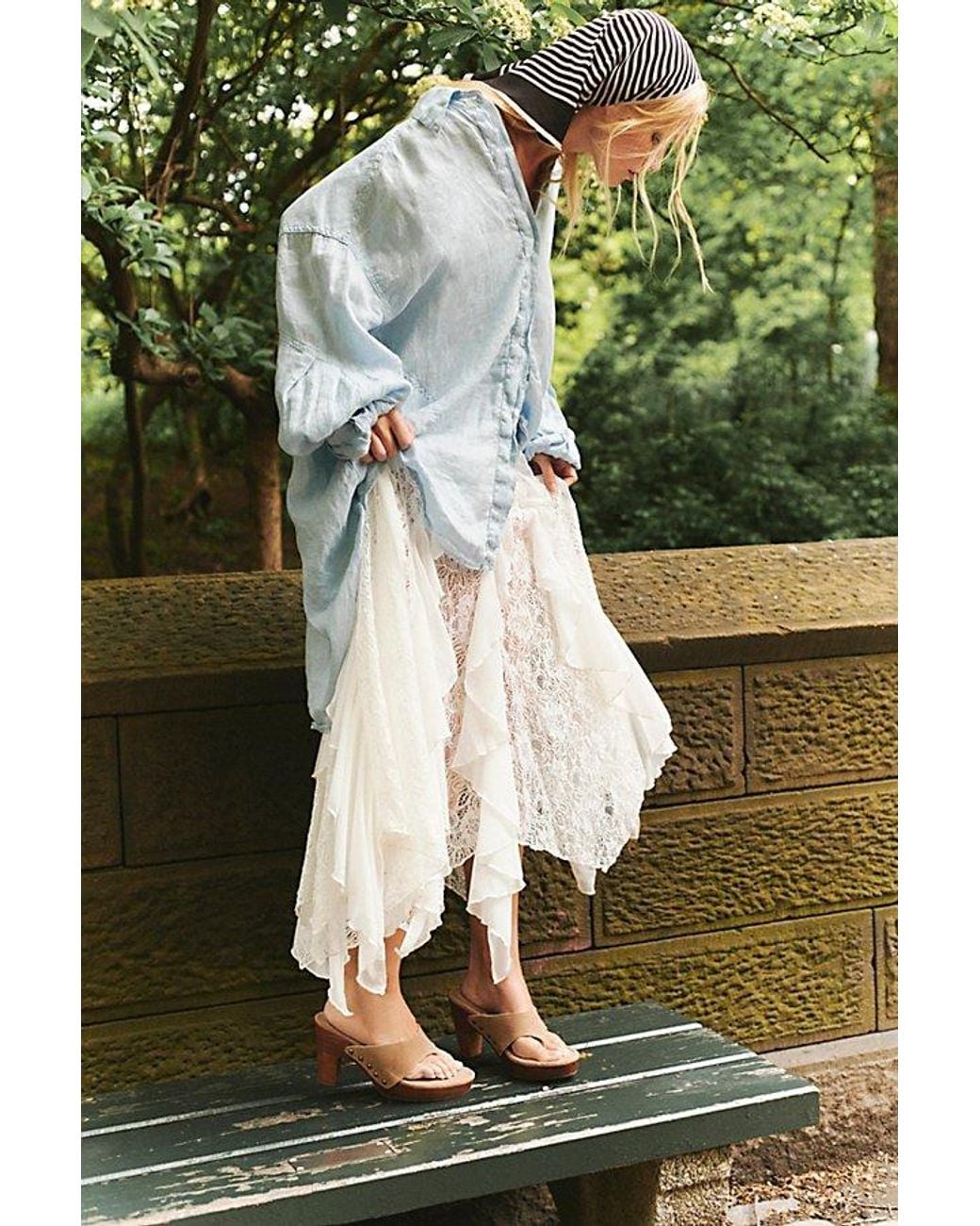 Intimately By Free People Green Candy Calling Maxi Slip Skirt By