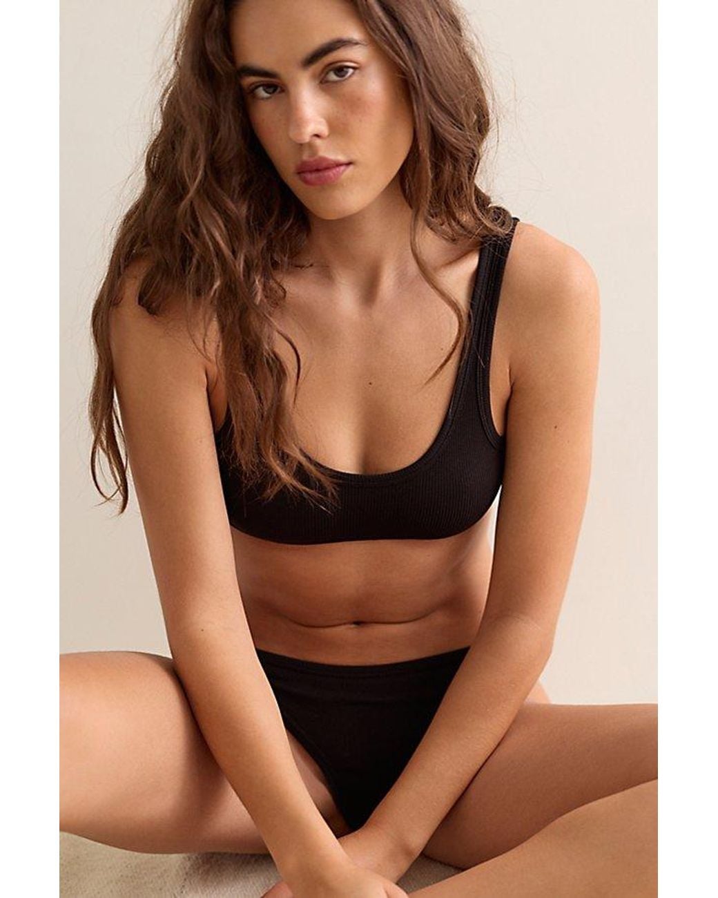 Nudea Black The Organic Cotton Dip Front Bralette