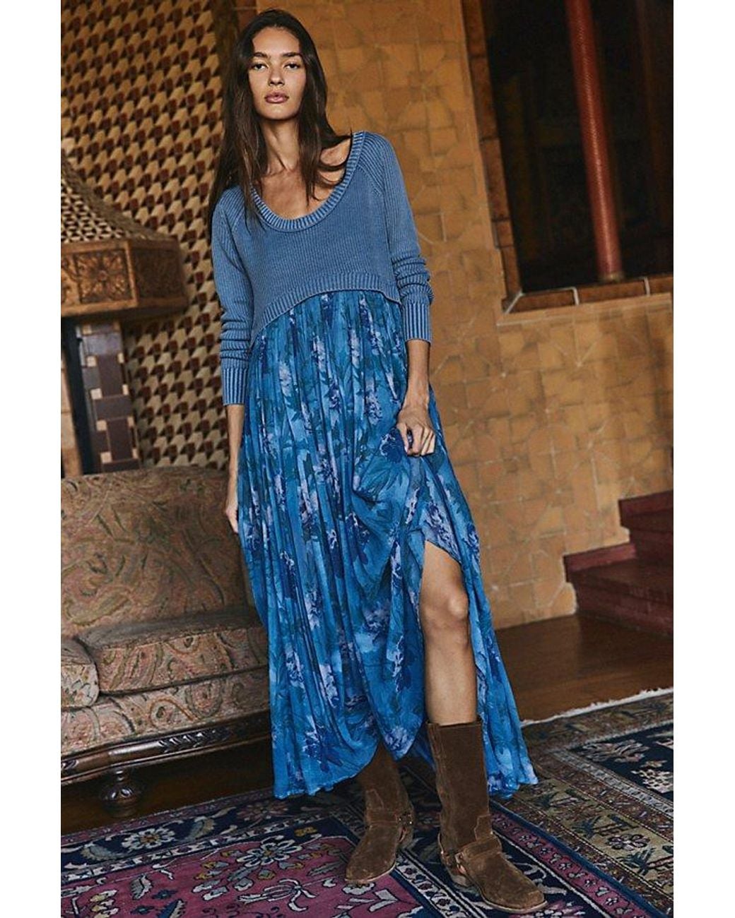 Free People Blue Love Song Maxi Dress