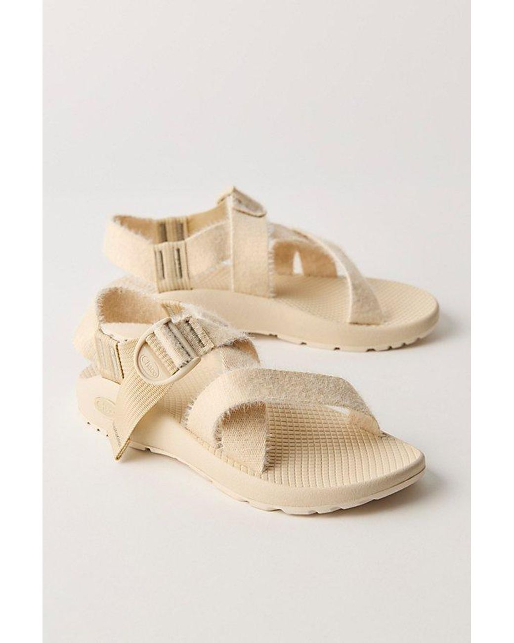Chaco Mega Z Classic Fuzzy Sandals in Natural | Lyst
