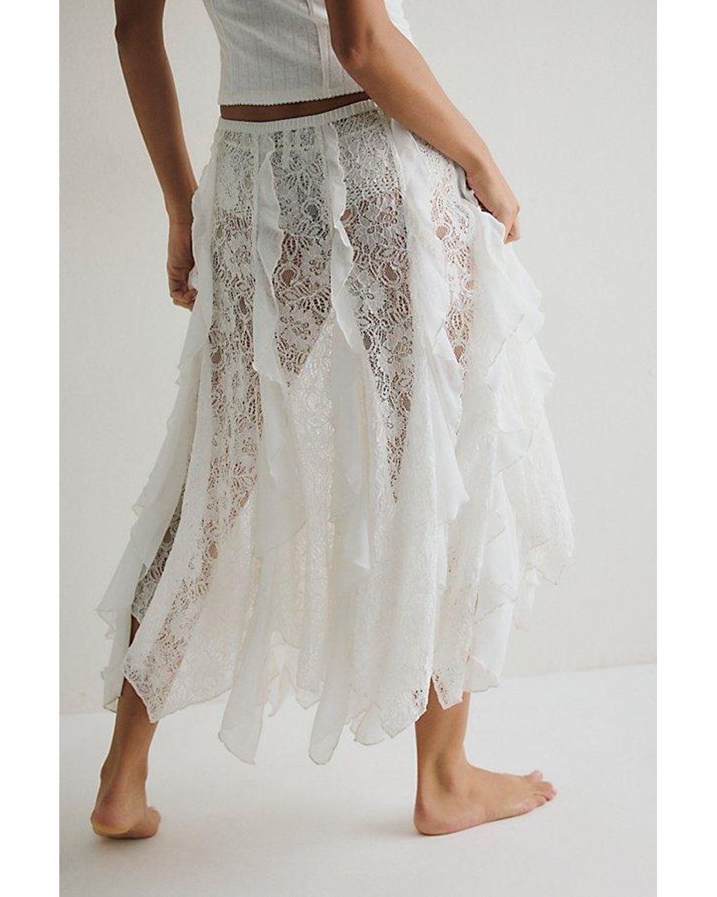 Intimately By Free People Green Candy Calling Maxi Slip Skirt By