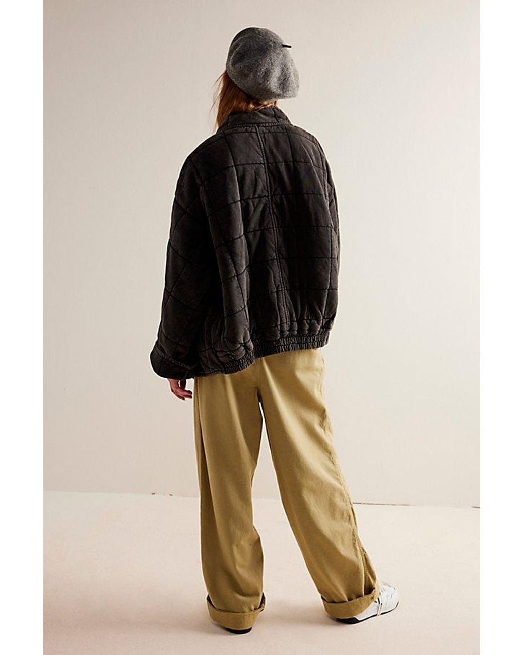 Free People Dolman Quilted Knit Jacket At In Black, Size: Small