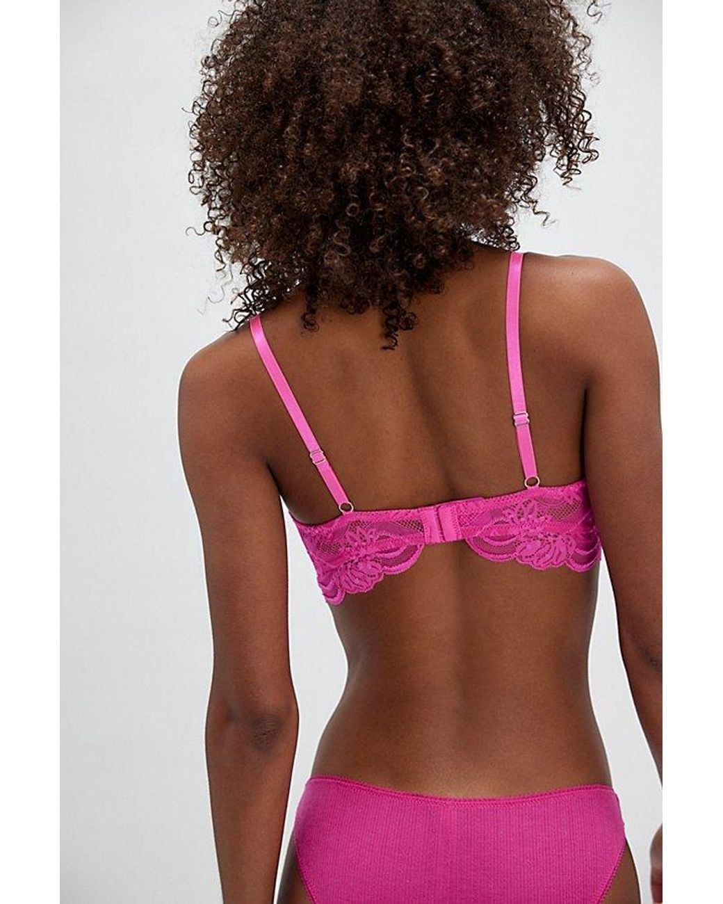 Intimately By Free People Pink Last Dance Lace Triangle Bralette