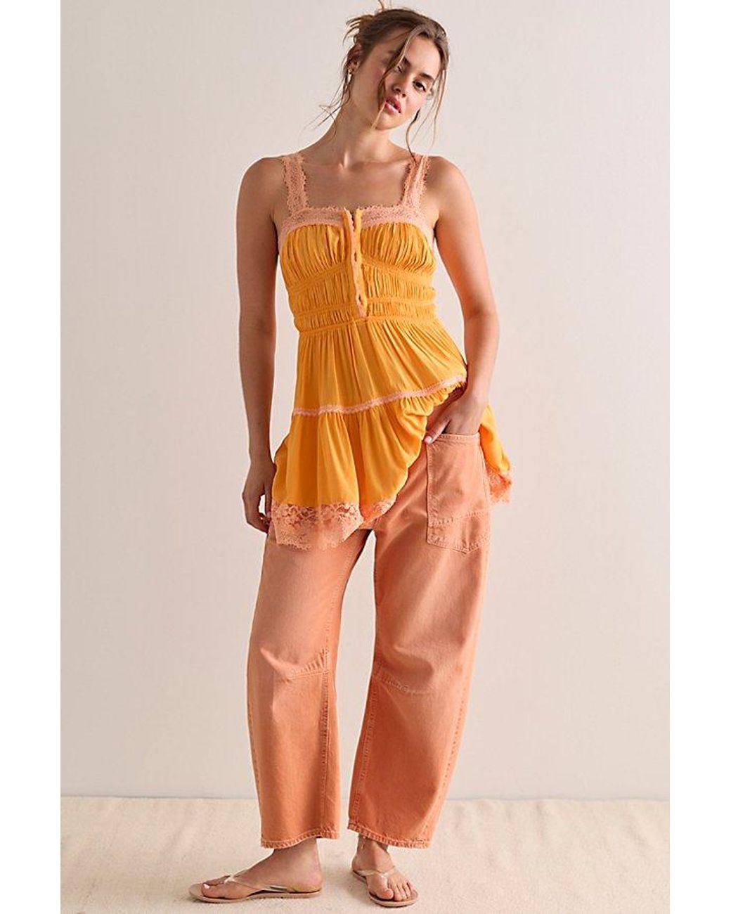 Free People Brown Love Mini Slip Dress