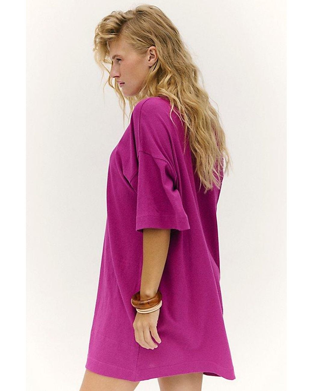 free-est Pink Essential Extreme Tee Mini Dress By