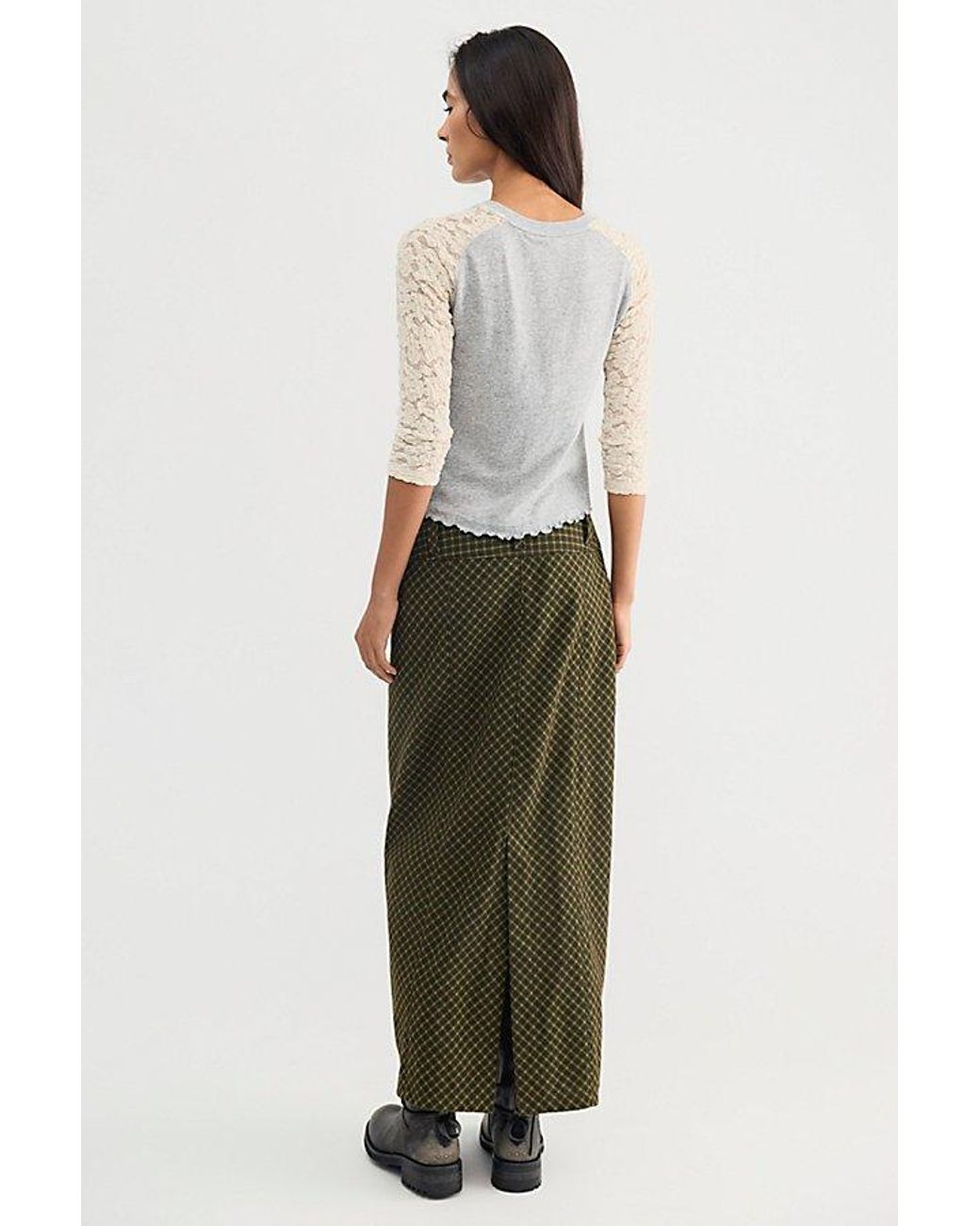 Free People Multicolor Mae Menswear Column Maxi Skirt