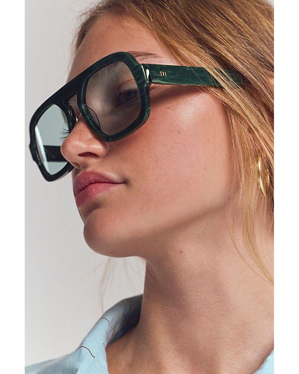 Elisa Johnson Green Jane Aviator Sunglasses