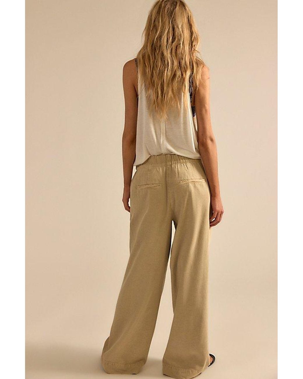 Free People Natural Tidal Moon Low-Rise Pull-On Pants