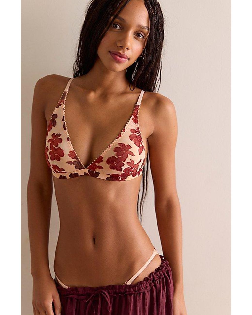 Intimately By Free People Brown Knit And Tell Plunge Bralette By