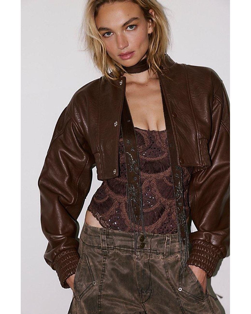 Intimately By Free People Brown Go Go Go Bodysuit By