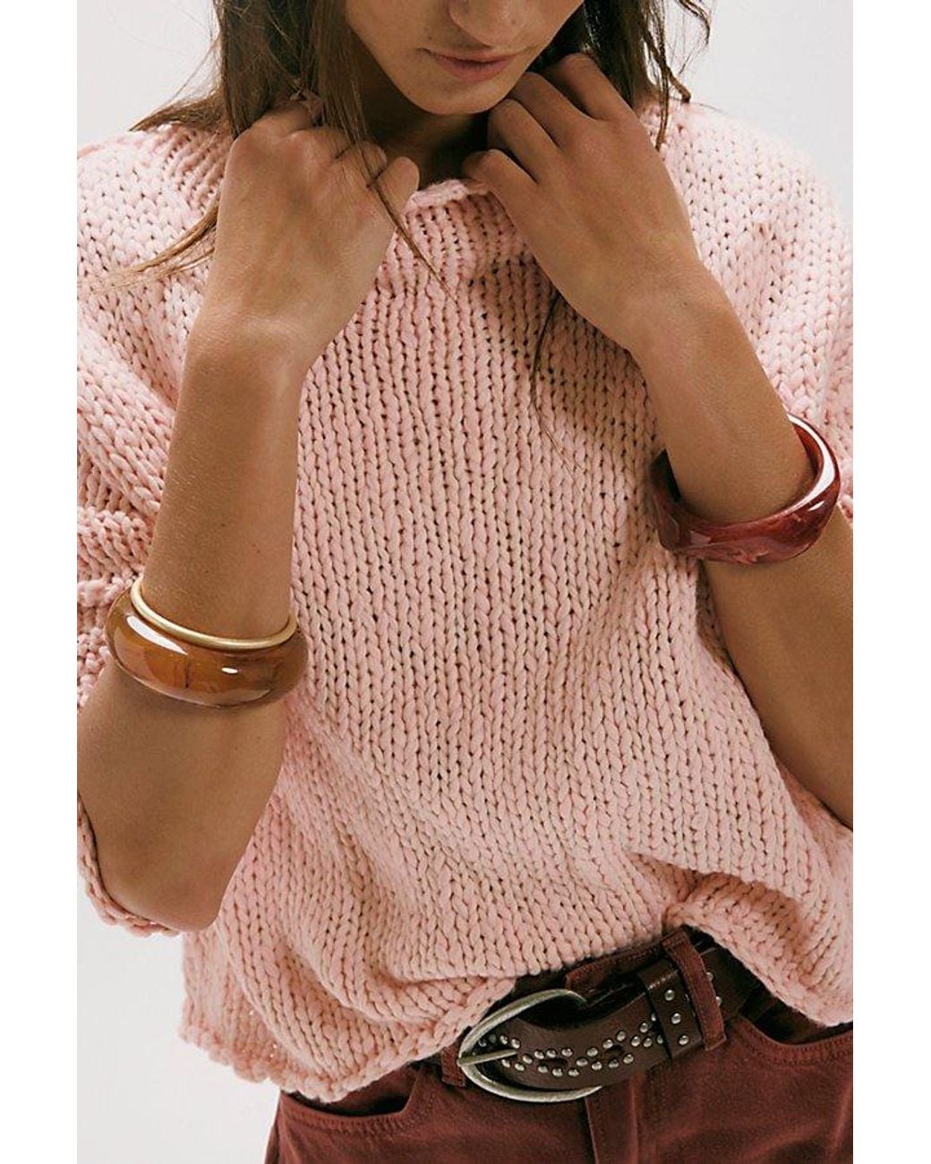 Free People Natural Opal Rollneck Knit Jumper