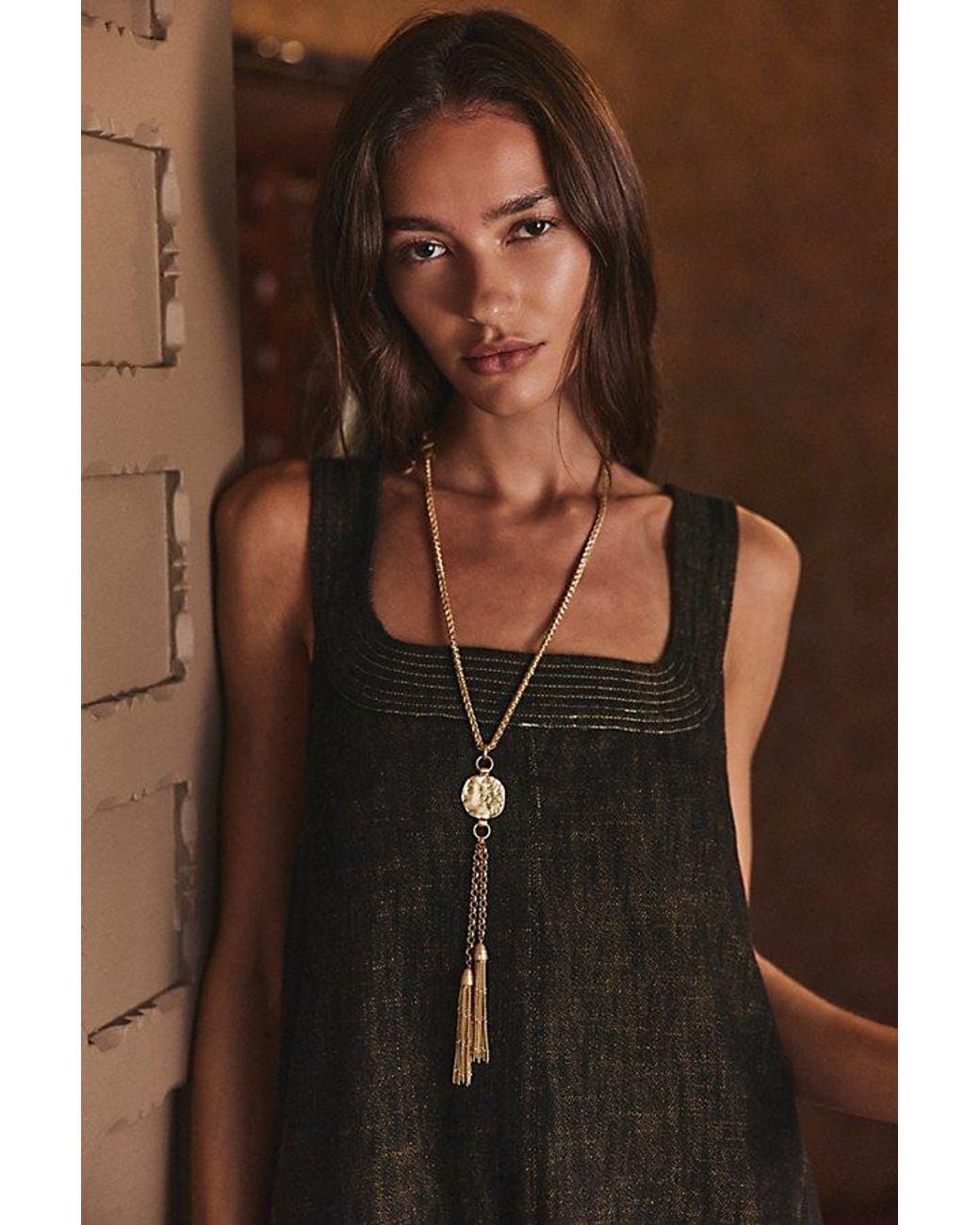 Free People Brown Moonbay Apron Maxi Dress