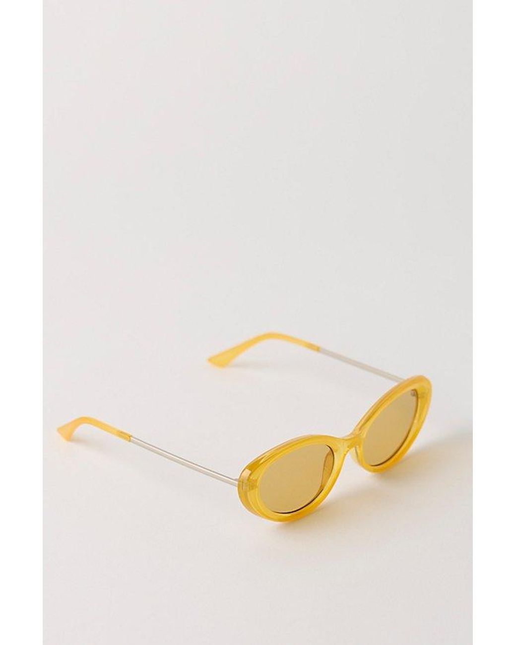 Free People Yellow Mae Oval Sunglasses