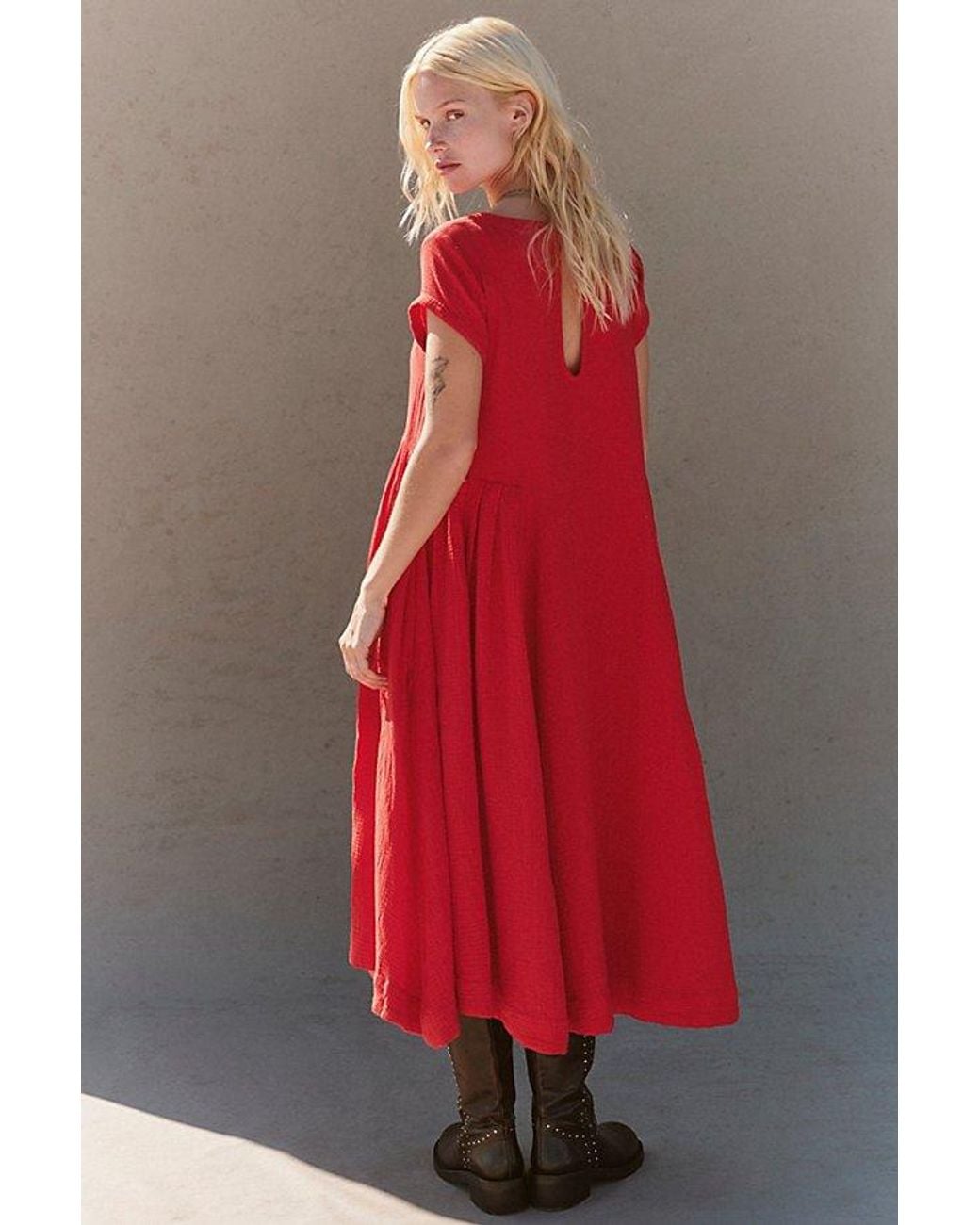 free-est Red Blaine Midi Dress By