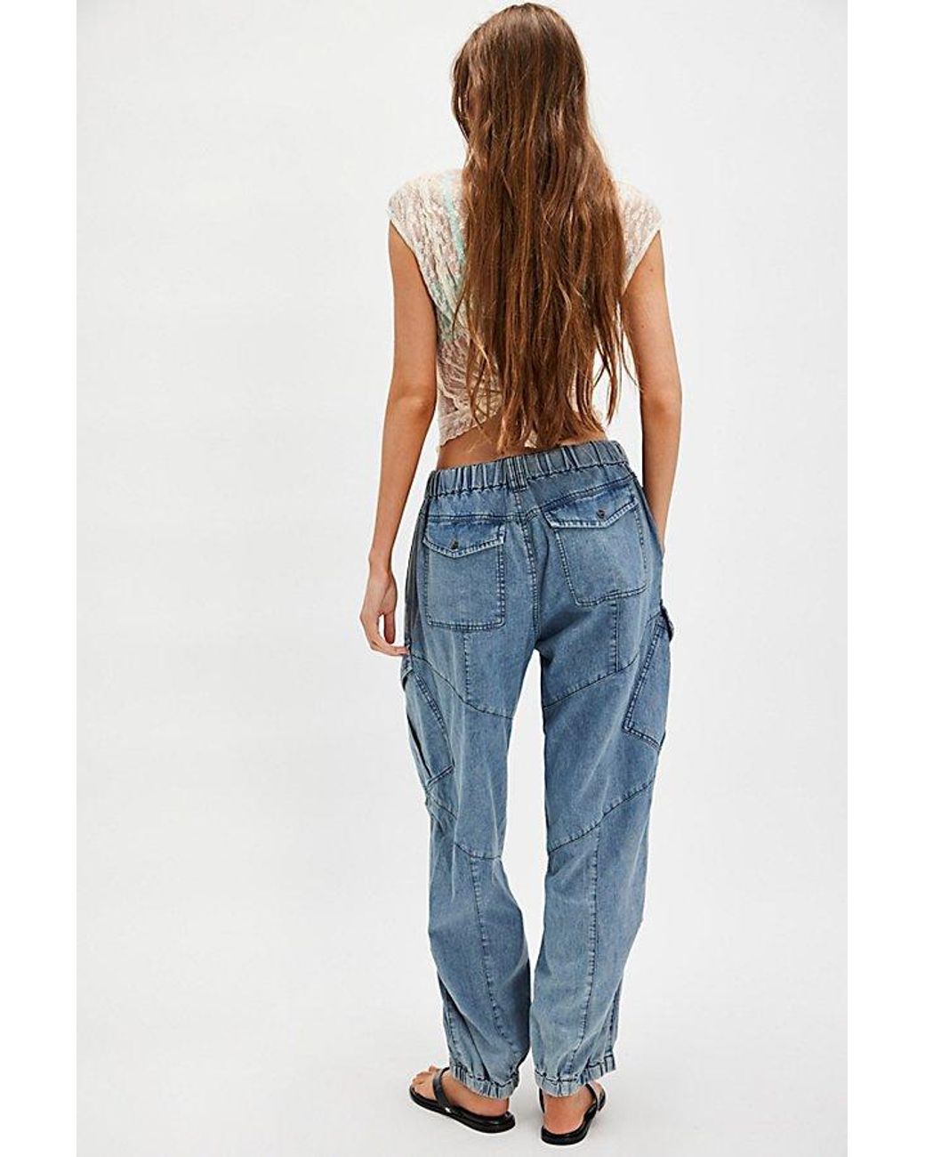 One Teaspoon Blue Drawstring Flight Jeans