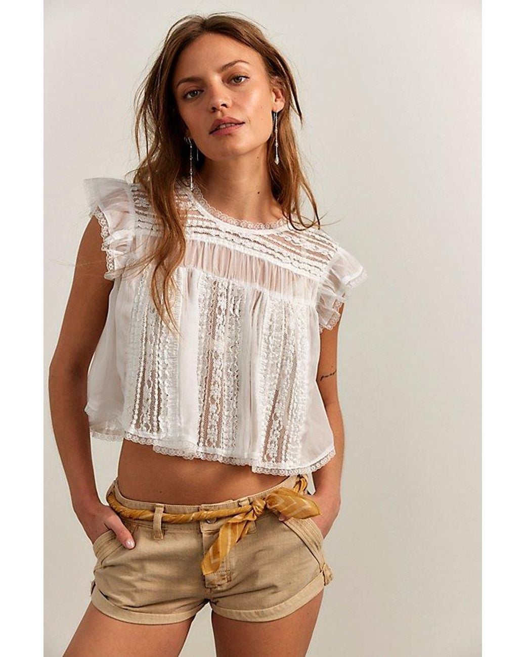 Free People Brown Sun Drenched Blouse