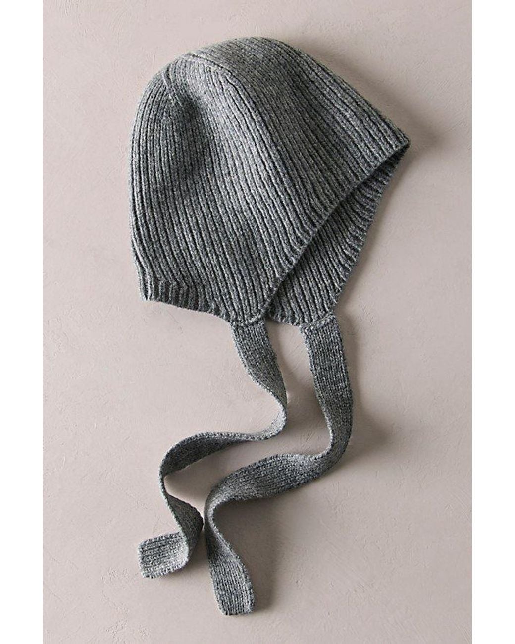 Free People Blue Soft Wool Tied Bonnet Hat