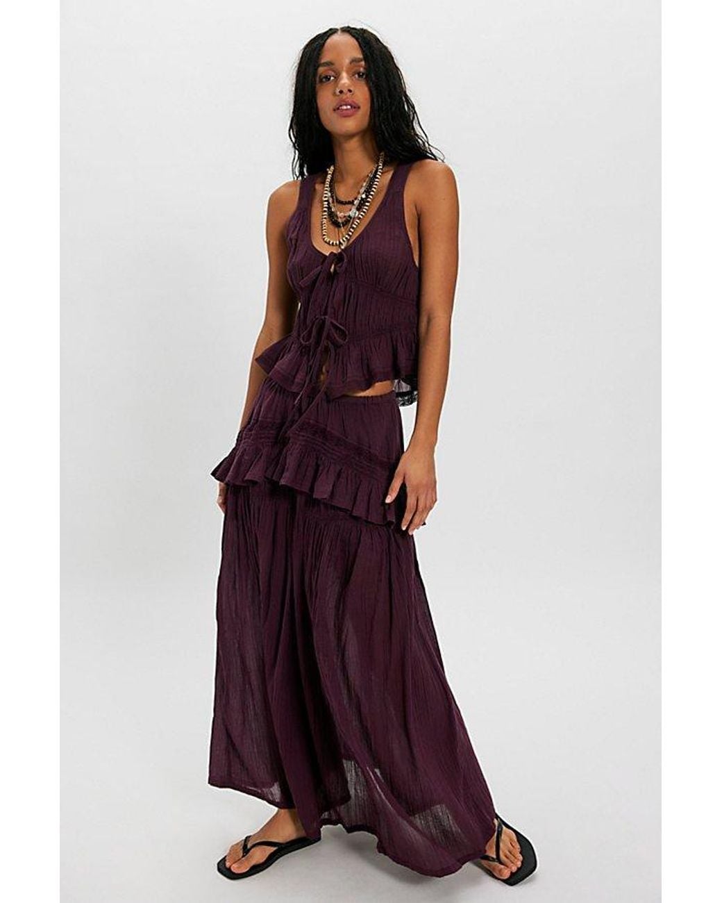 free-est Red Bare Bliss Skirt Set By