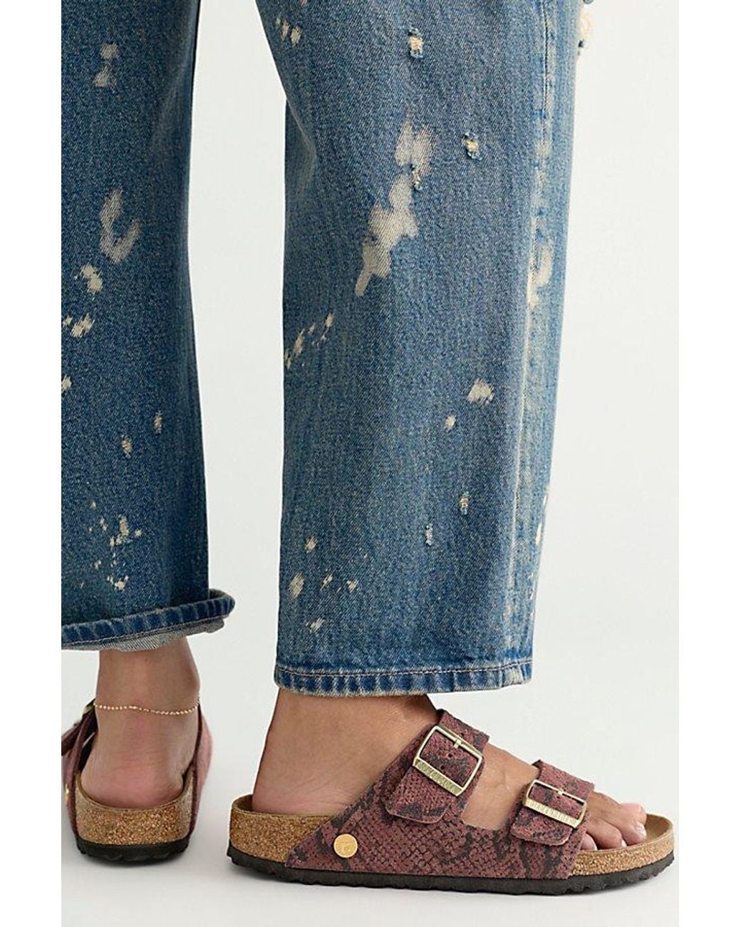 Birkenstock Blue Arizona Snake-Print Sandals