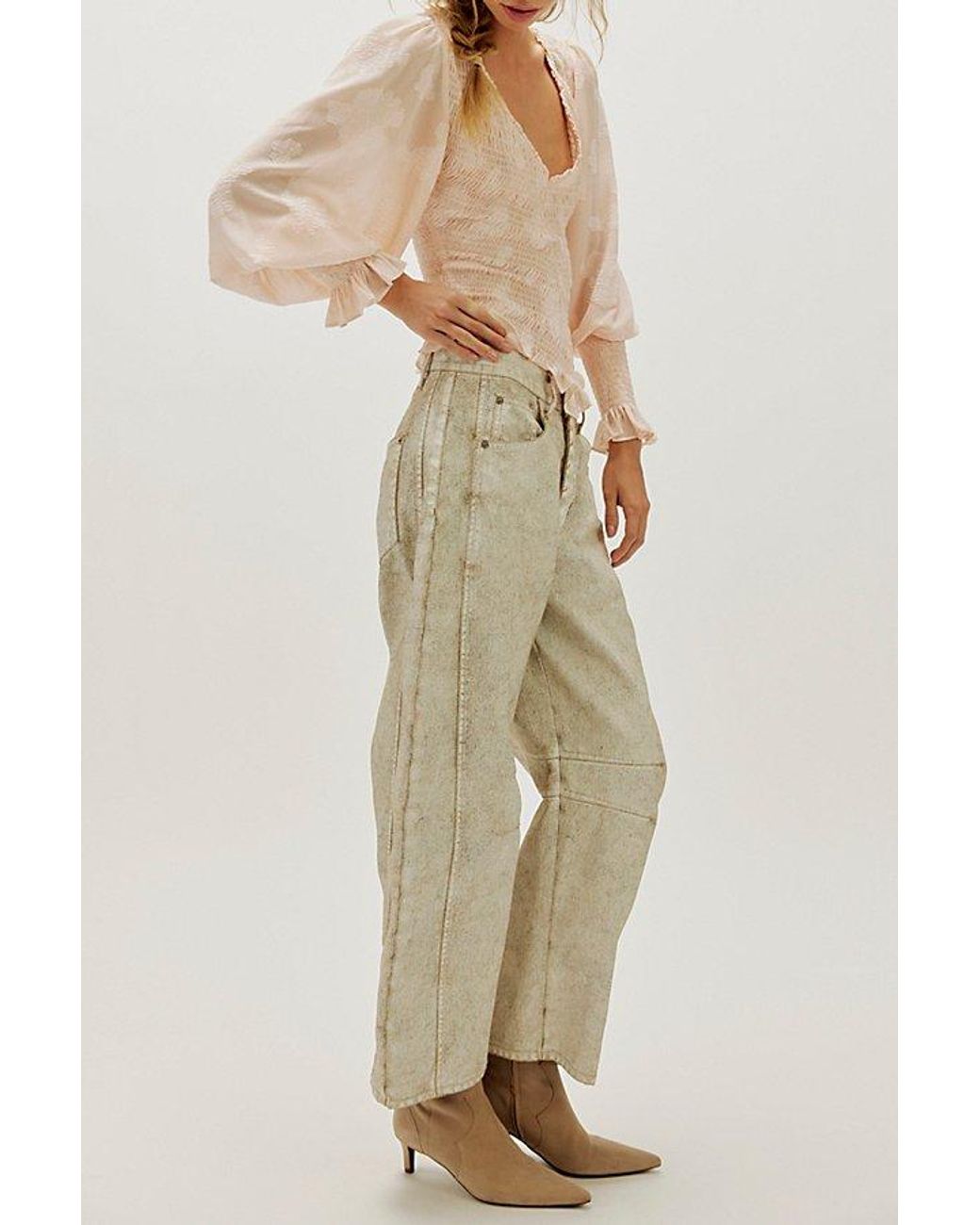 Free People Natural Smocked