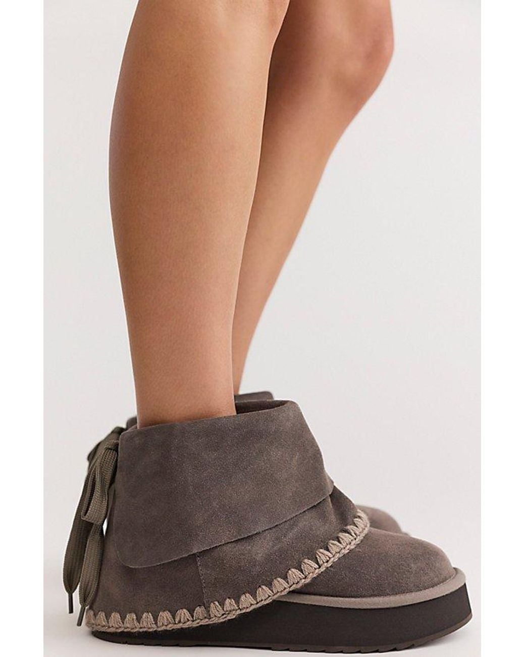 Mou Brown Foldover Platform Boots Shoe