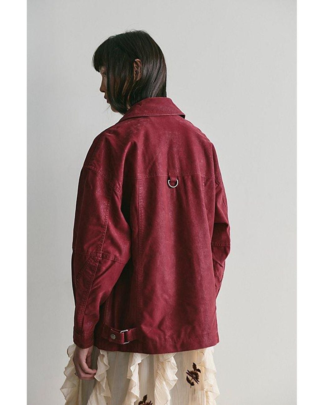 Free People Red Sloane Vegan Suede Jacket