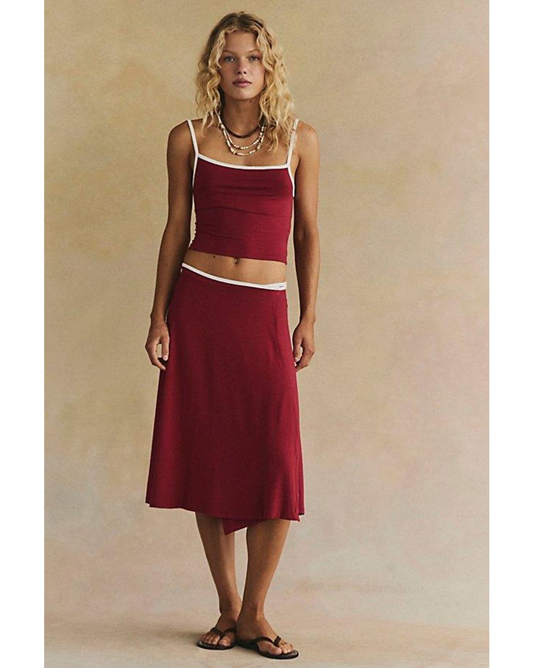 free-est Red Opal Skirt Set By