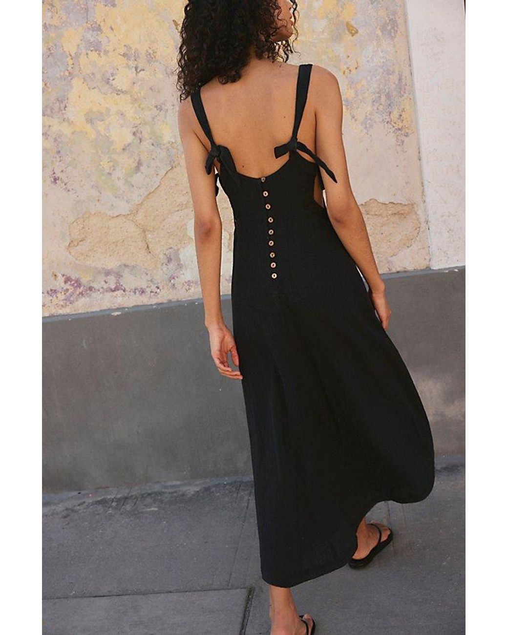 free-est Black Vivi Cotton Midi Dress By