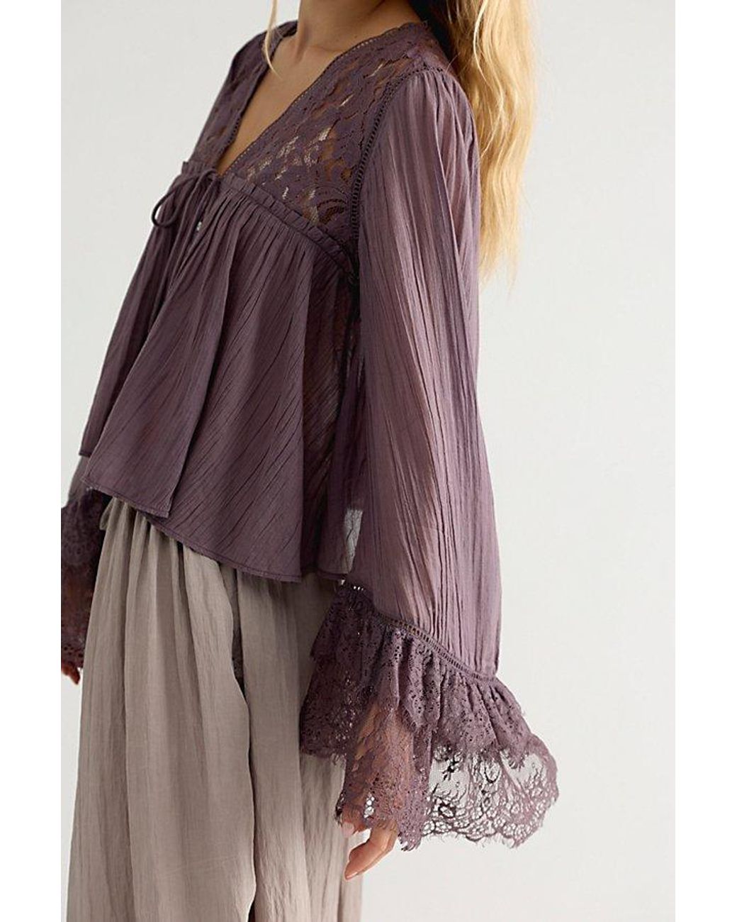 Free People Purple Ava Blouse