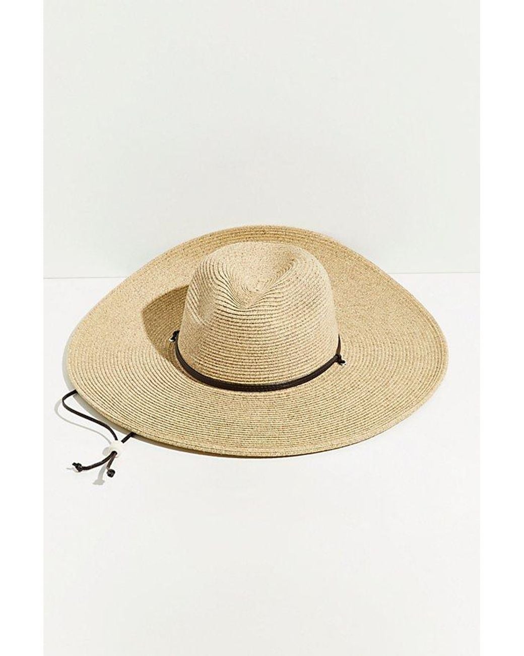 Free People Brown Arizona Packable Wide Brim Hat