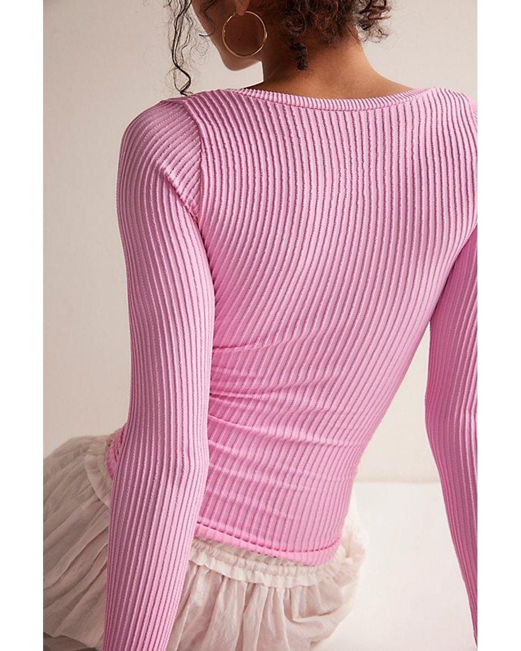 Intimately By Free People Pink Dynamic Duo Long Sleeve By