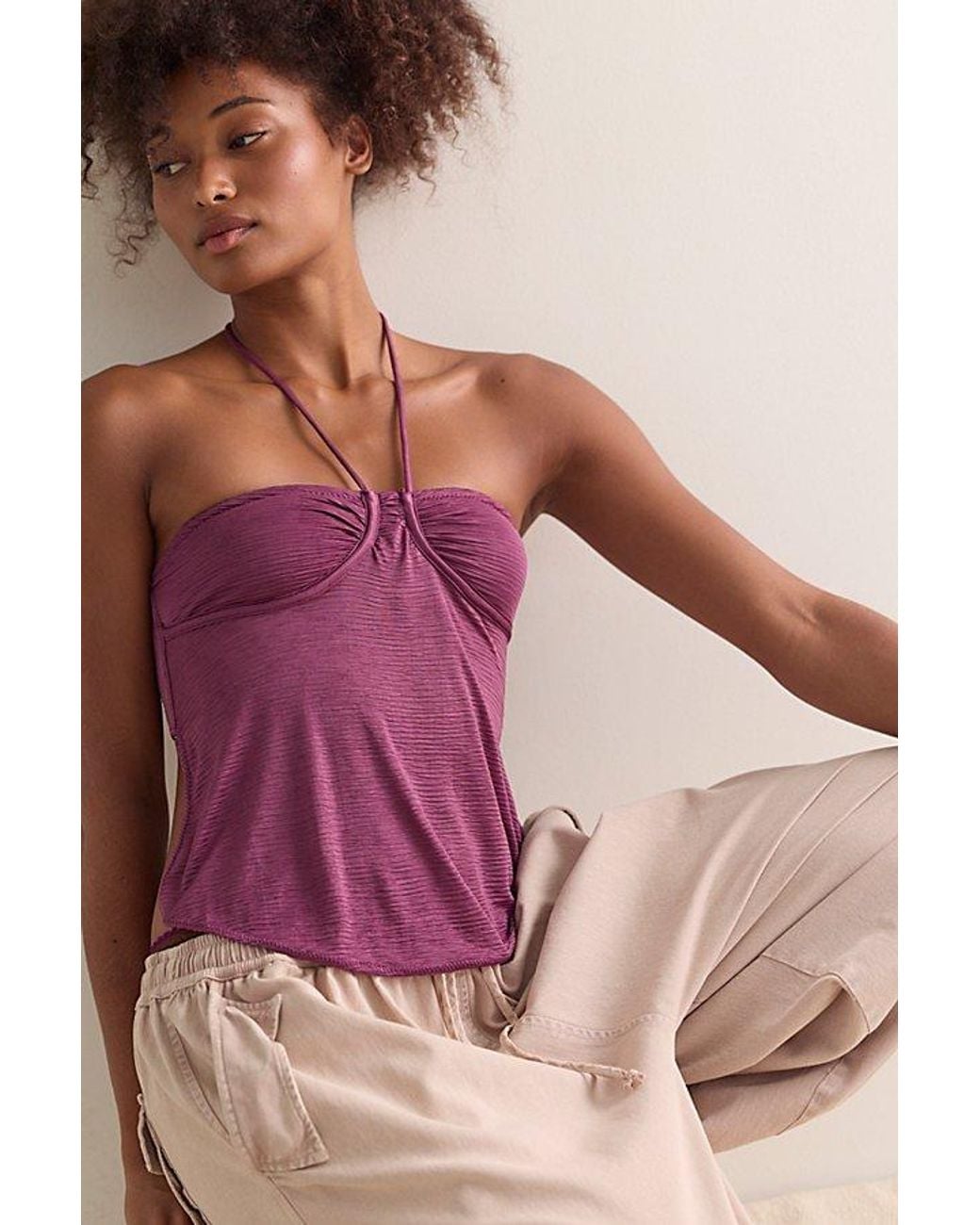Intimately By Free People Purple Evening Out Halter Top By