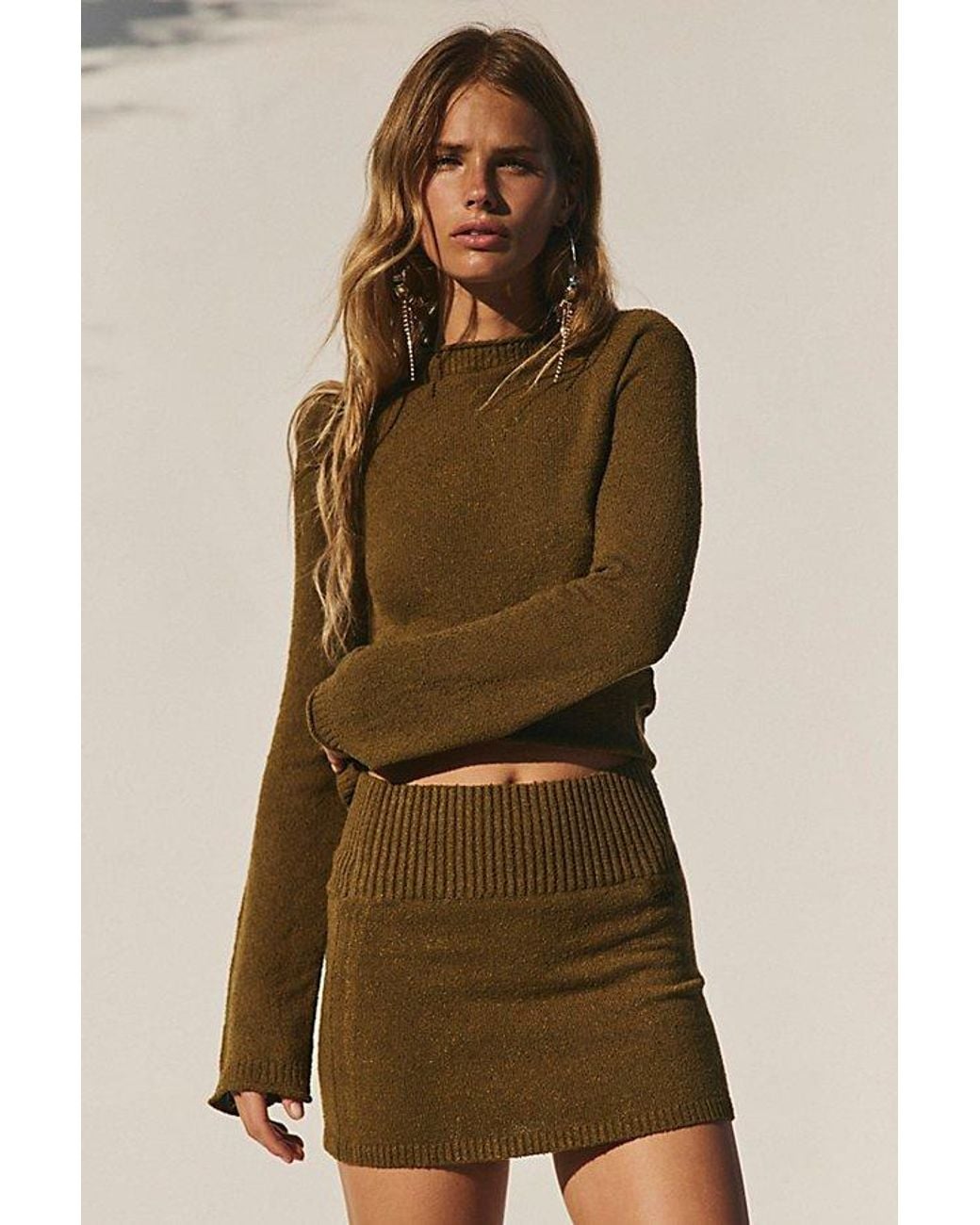 free-est Green Jodi Sweater Skirt Set By