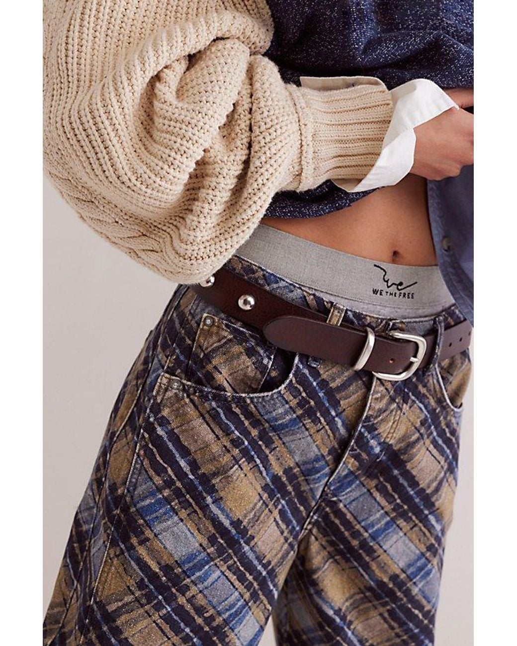 Free People Brown Rhodes Stud Belt