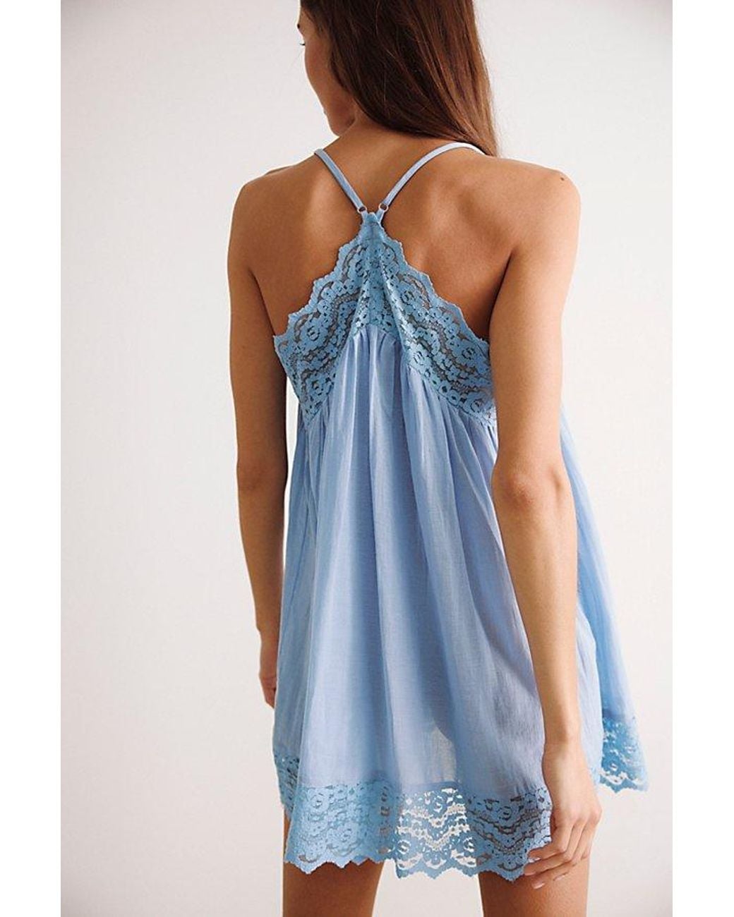 Intimately By Free People Blue Fiona Mini Slip Dress By