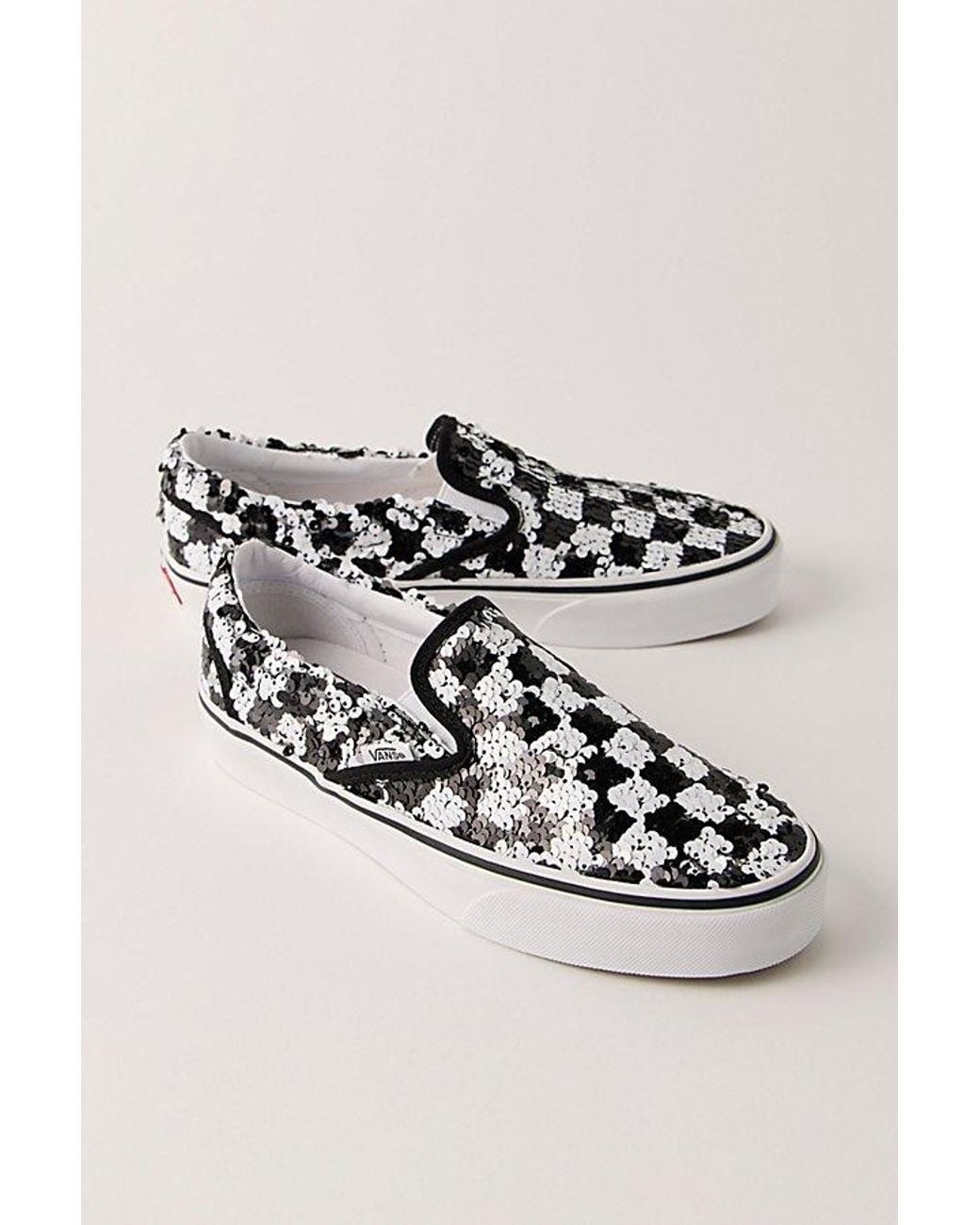 Vans Gray Classic Glitter Slip-Ons