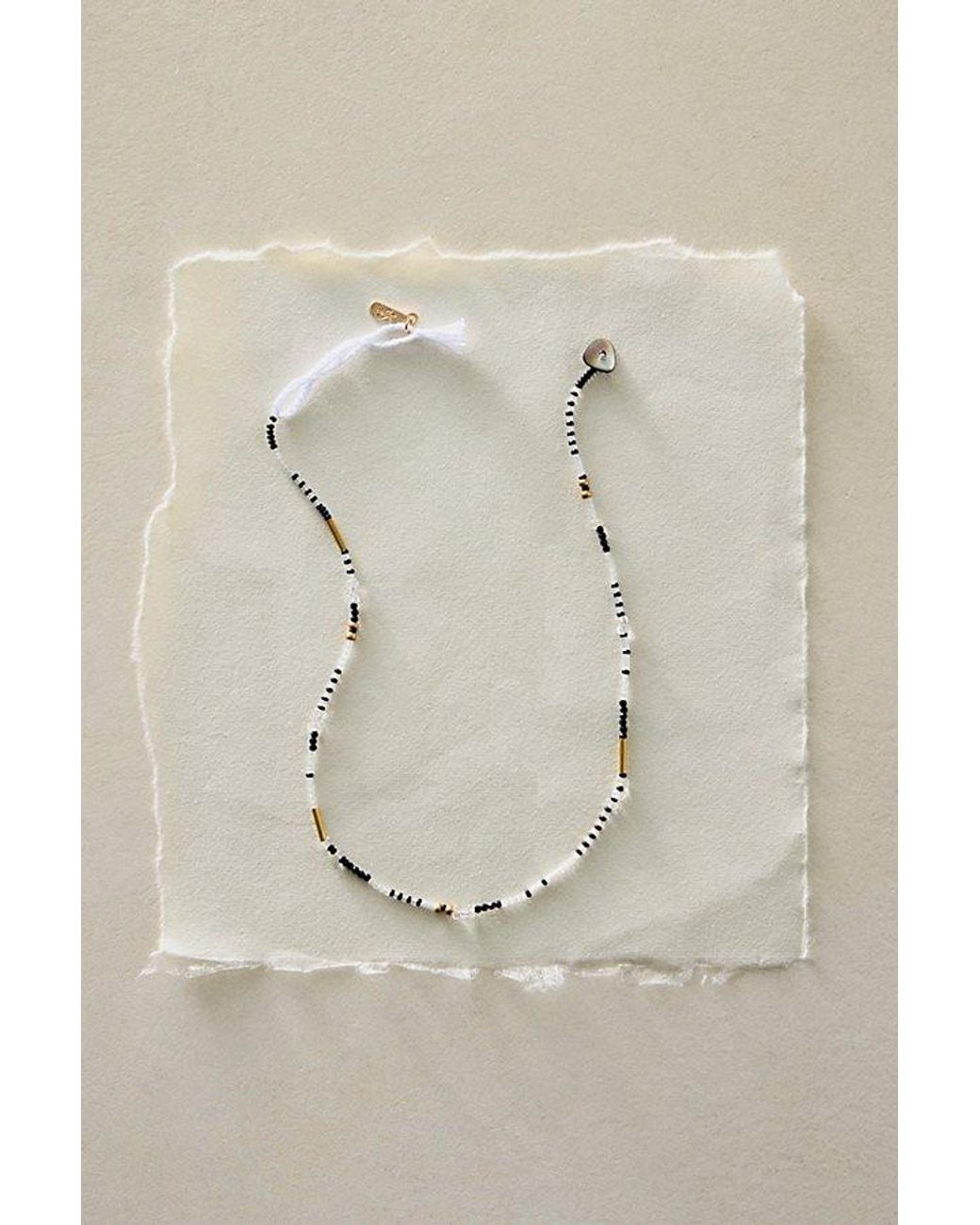 Free People Natural Muse Semi-Precious Short Beaded Layering Necklace
