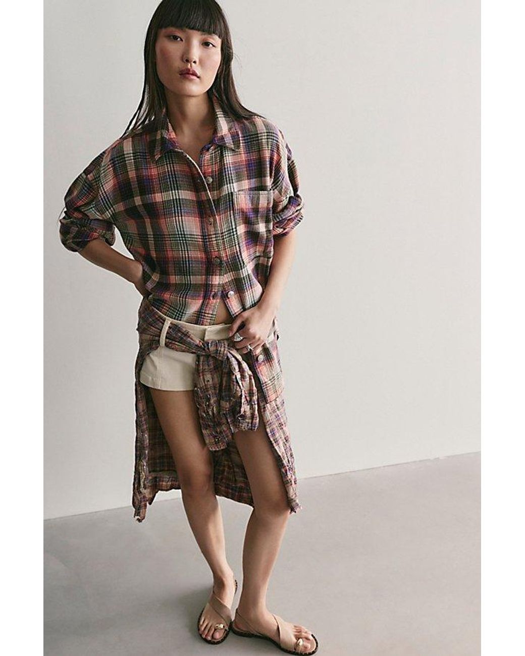 Free People Multicolor Ashley Plaid Shirt
