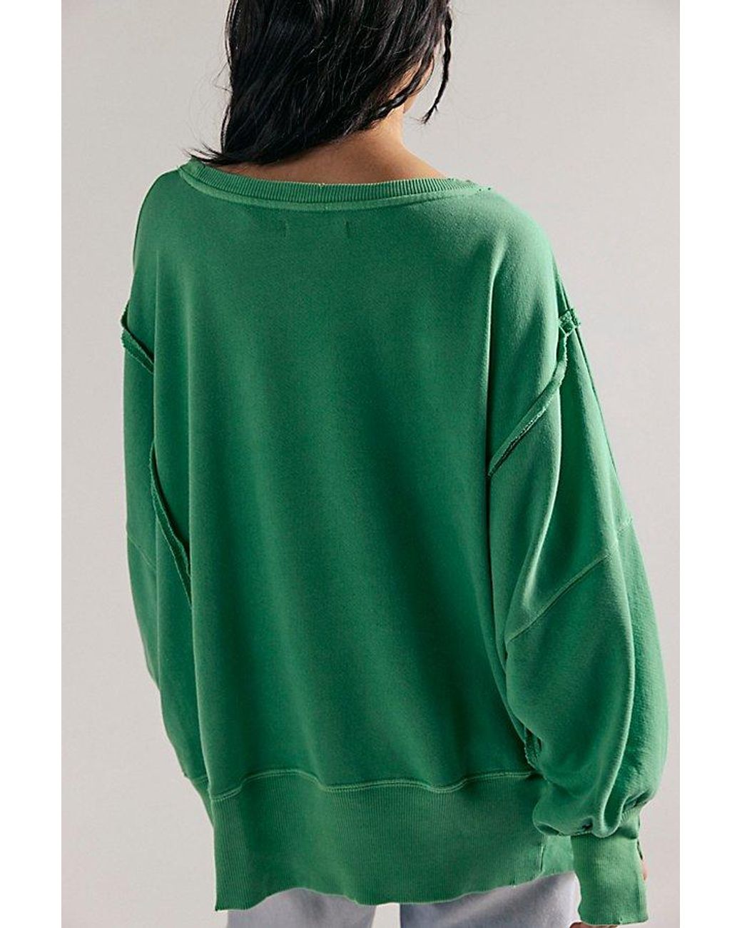 Free People Green Graphic Camden Pullover