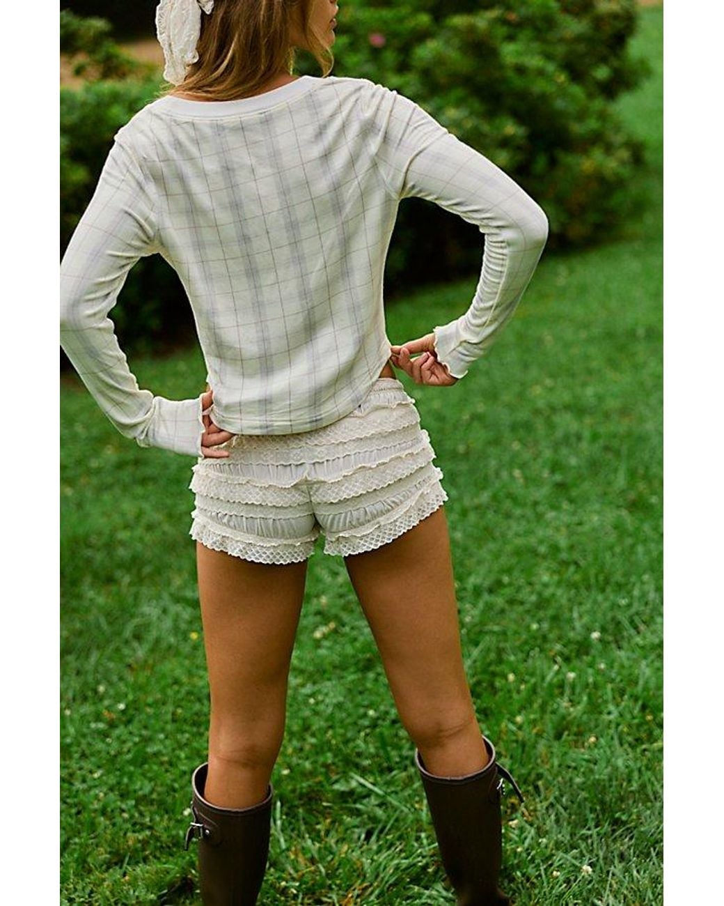 Intimately By Free People Green Dream State Printed Henley Top By