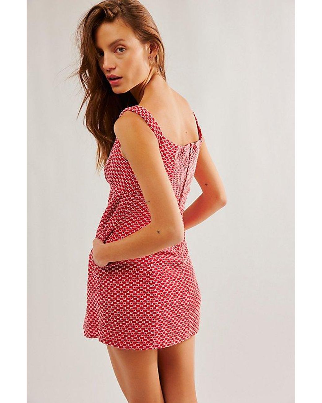 knee length dresses for ladies Cherry Kiss Strapless Diamond Heart Mini Dress