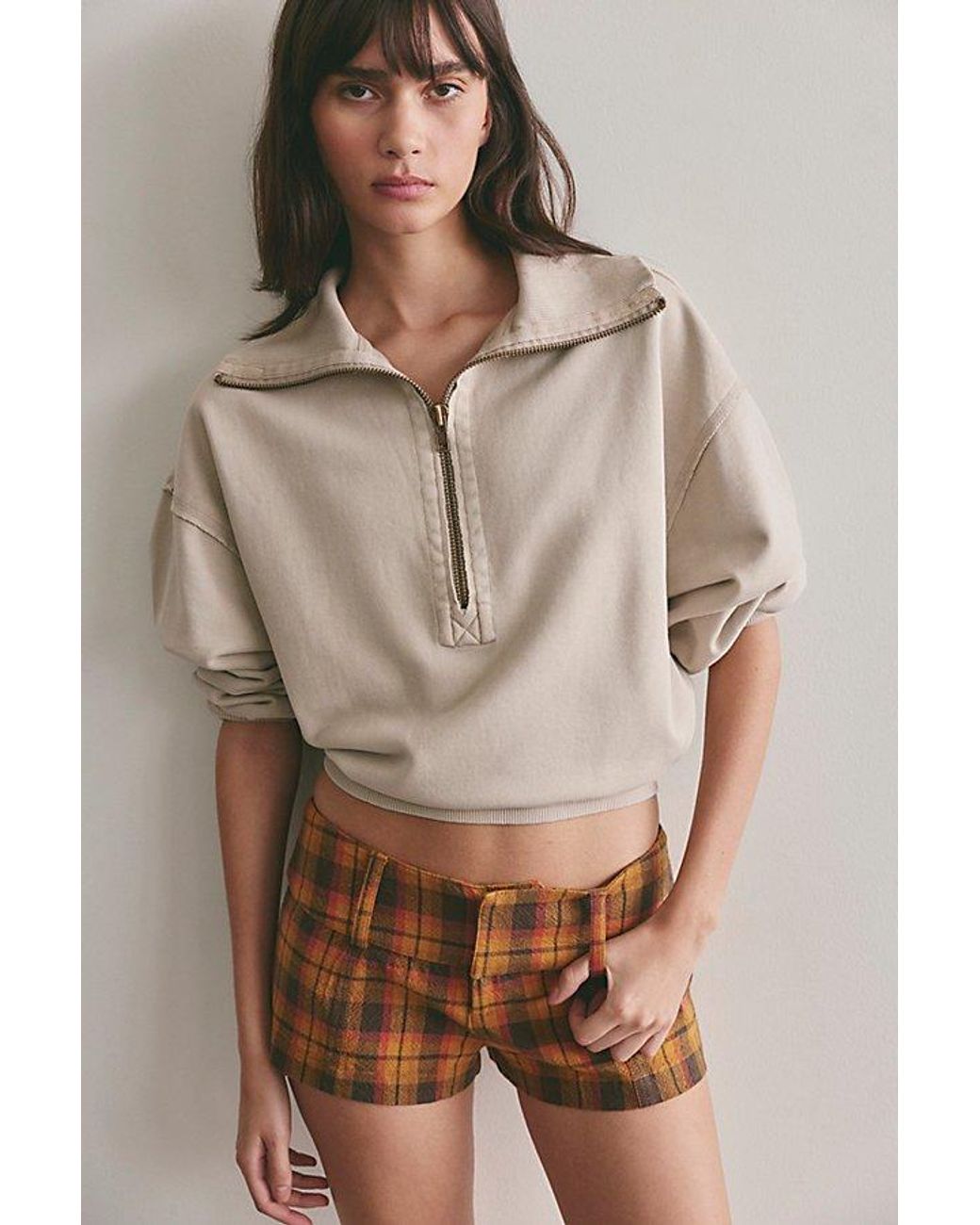 Free People Multicolor Ana Plaid Micro Shorts