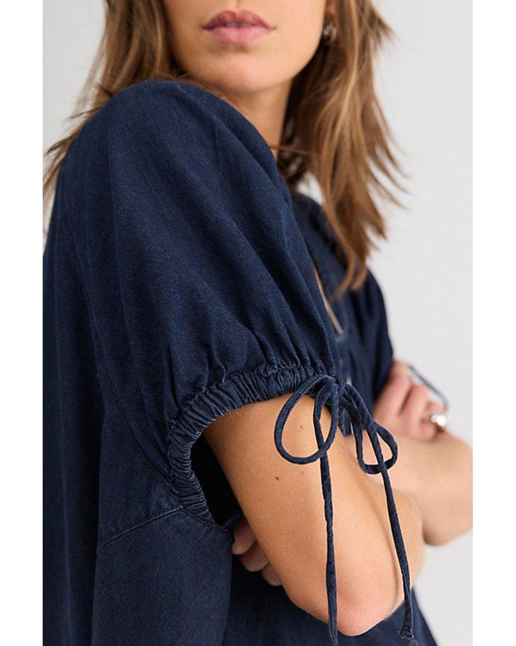 Free People Blue Farley Chambray Tunic