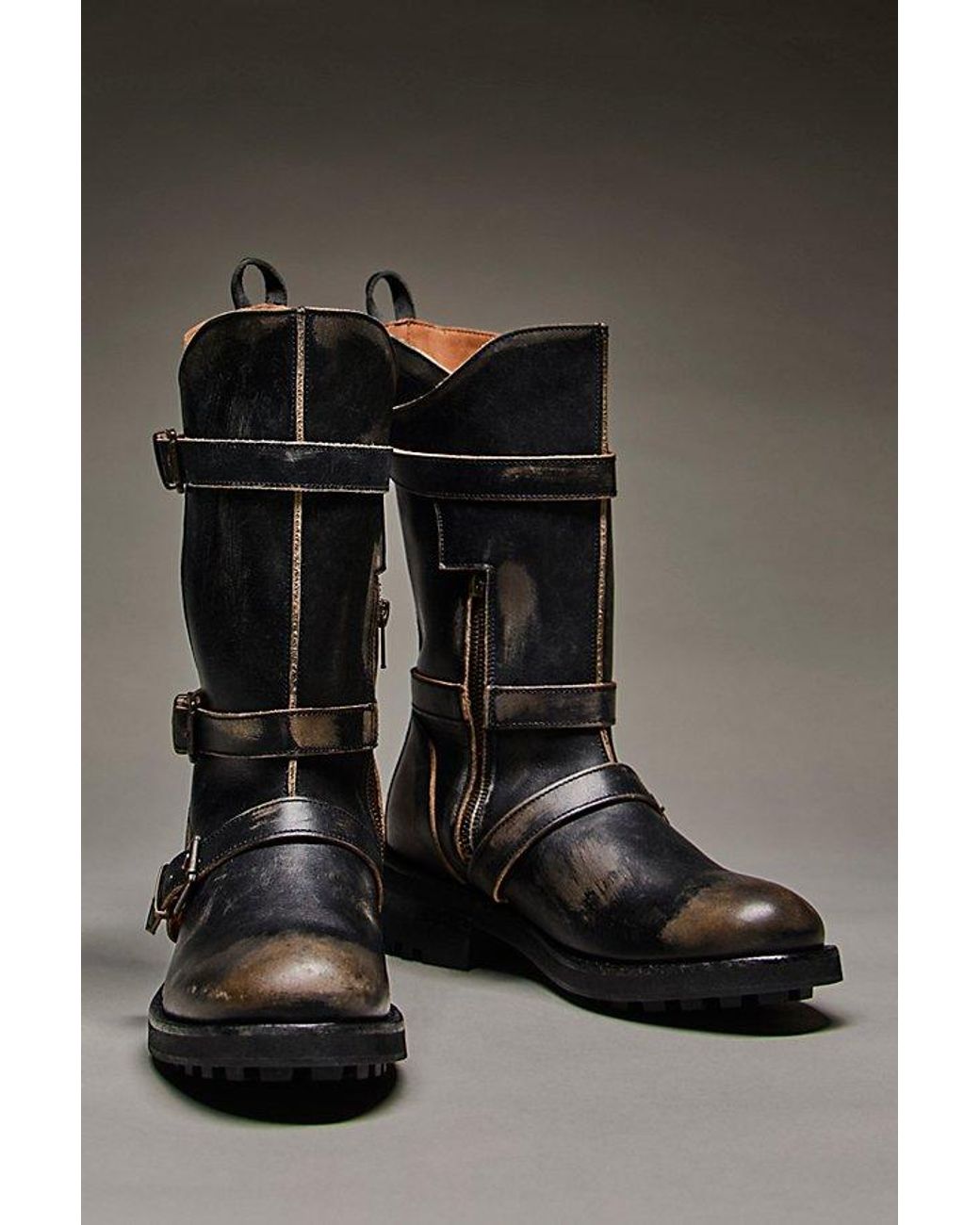 Free People Brown Blair Buckle Boots Shoe