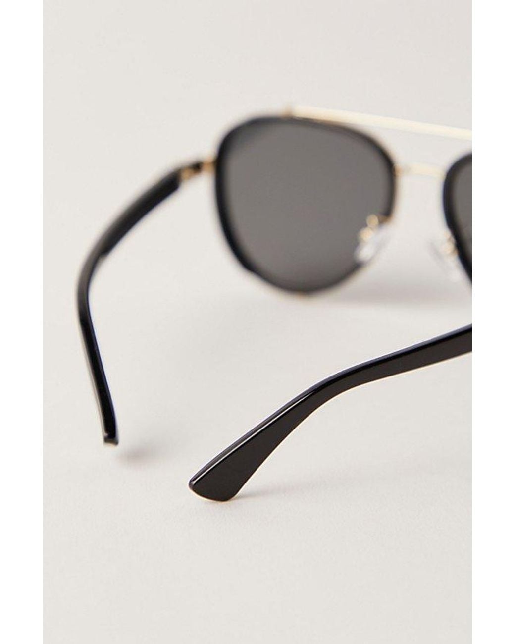 Free People Black Wesley Oversized Aviator Sunglasses