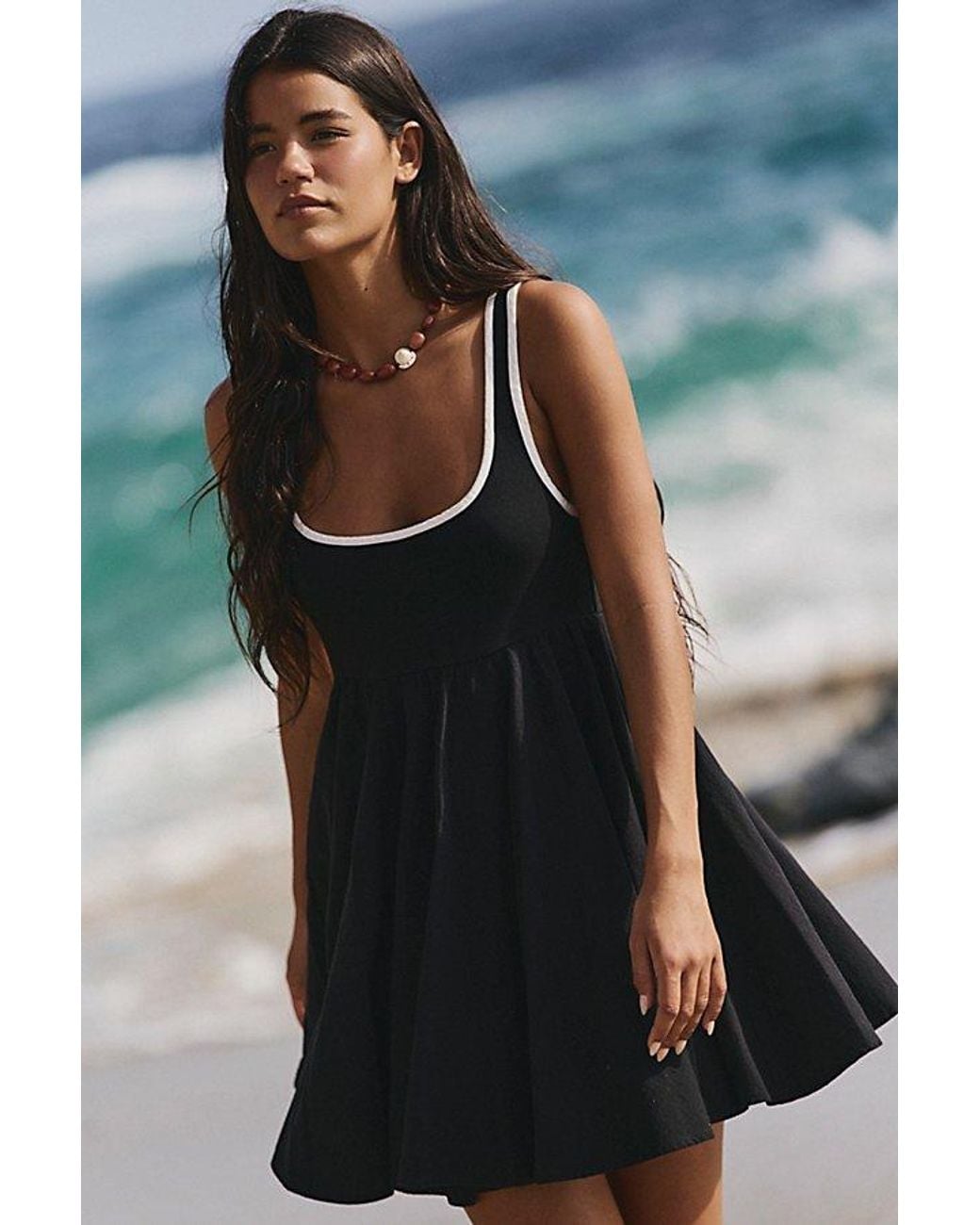 free-est Black Prescott Cotton Mini Dress By